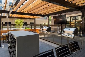 Poolside grilling area